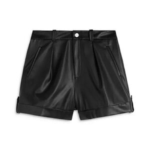 Ted Baker Black High Waist Leather Shorts